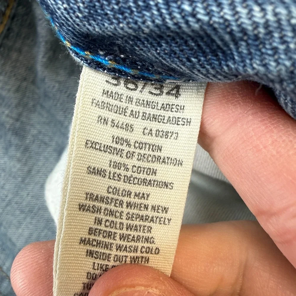 American Eagle Jeans Mens 36x34 Relaxed Straight Faded Blue Denim Casual Chore